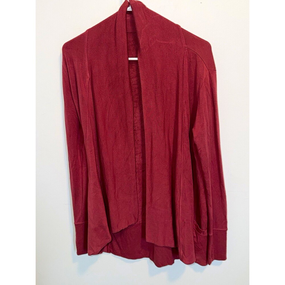 Athleta Women's Burgundy Knit Open Front Cardigan Long Sleeve XS